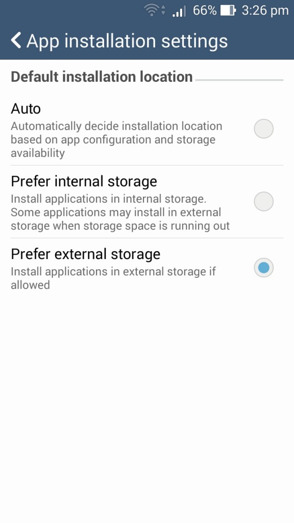 Install apps to SD card by default