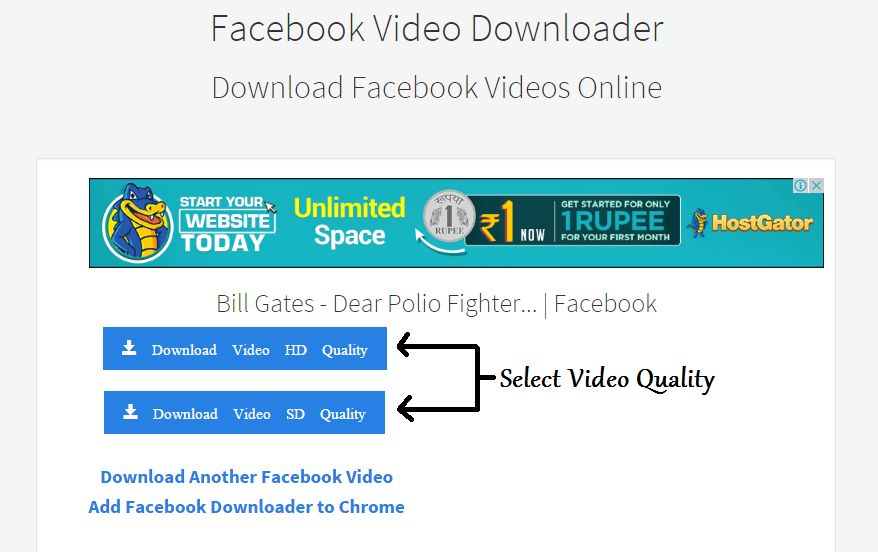select facebook video quality