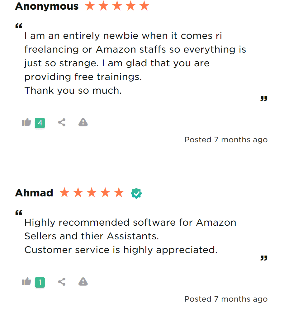 Helium 10 customer reviews