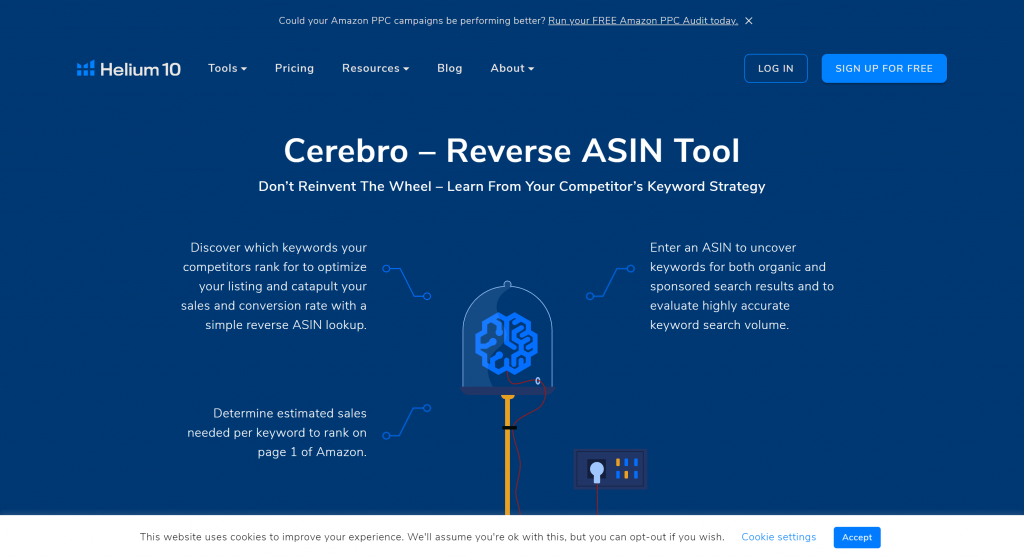 Cerebro asin tool- helium 10 review
