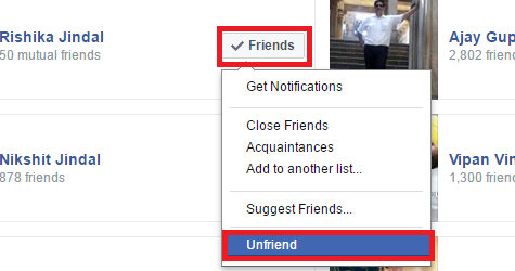 delete multiple friends on Facebook