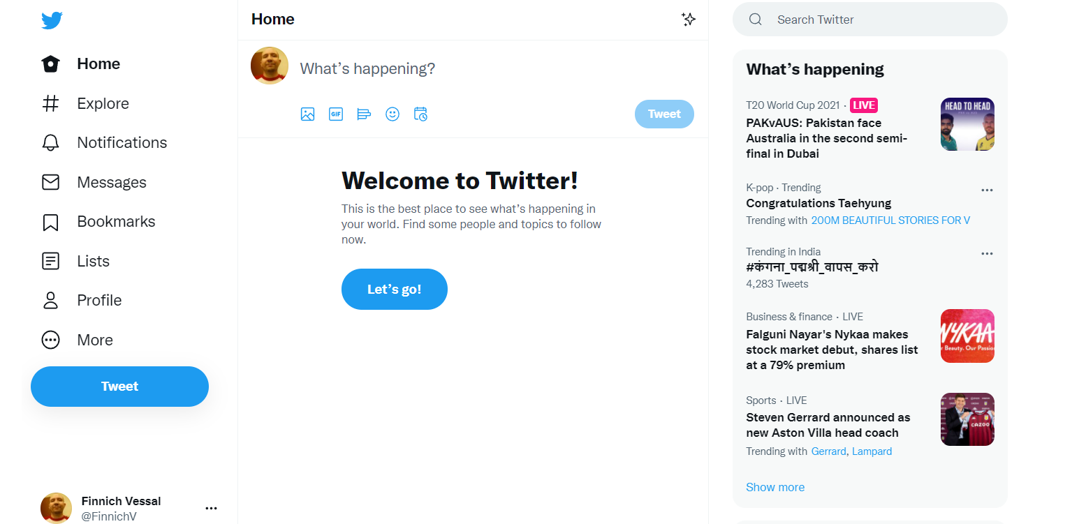 twitter homepage- SEO Tips For Bloggers