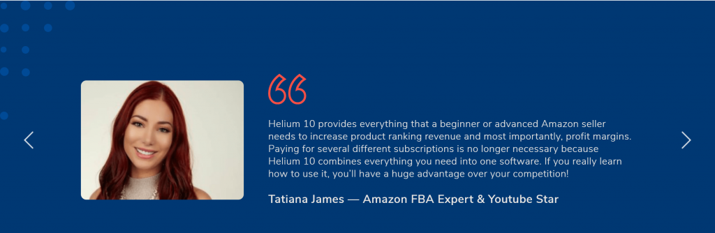 Helium 10 review- Tatiana james on Helium 10