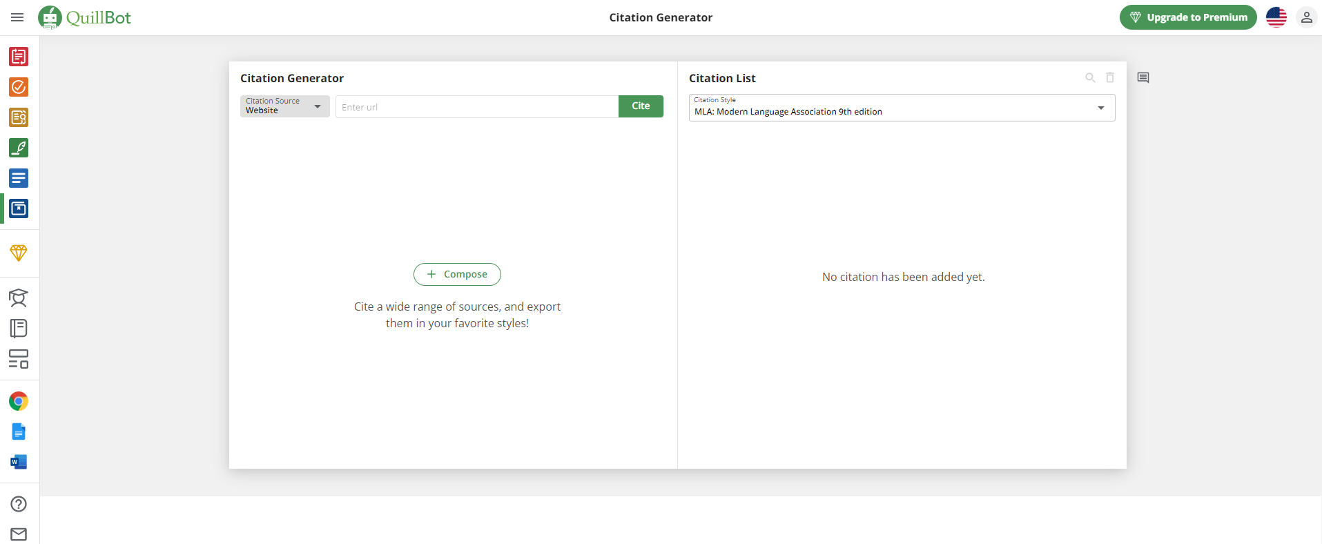QuillBot Citation Generator Features
