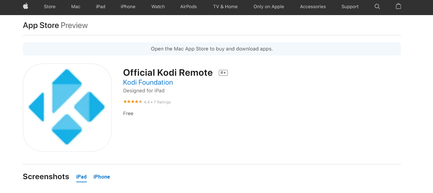 App Store and searching for Kodi