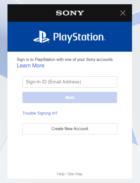 playstation sign in