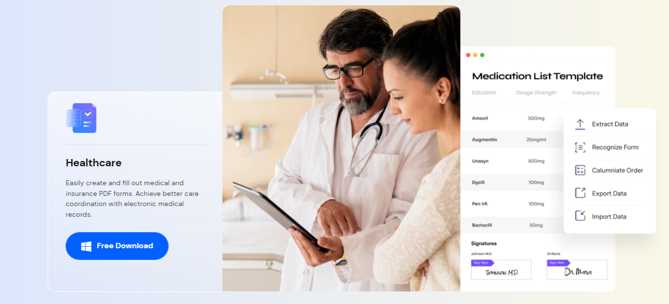 Wondershare PDF Element Healthcare Features