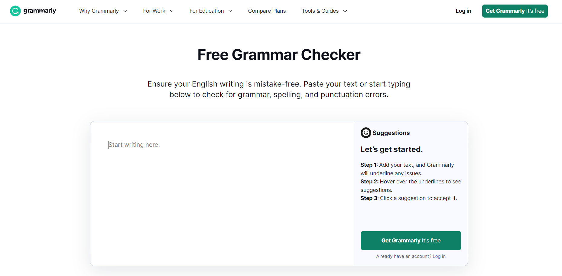 Grammarly Free Grammar Checker Features