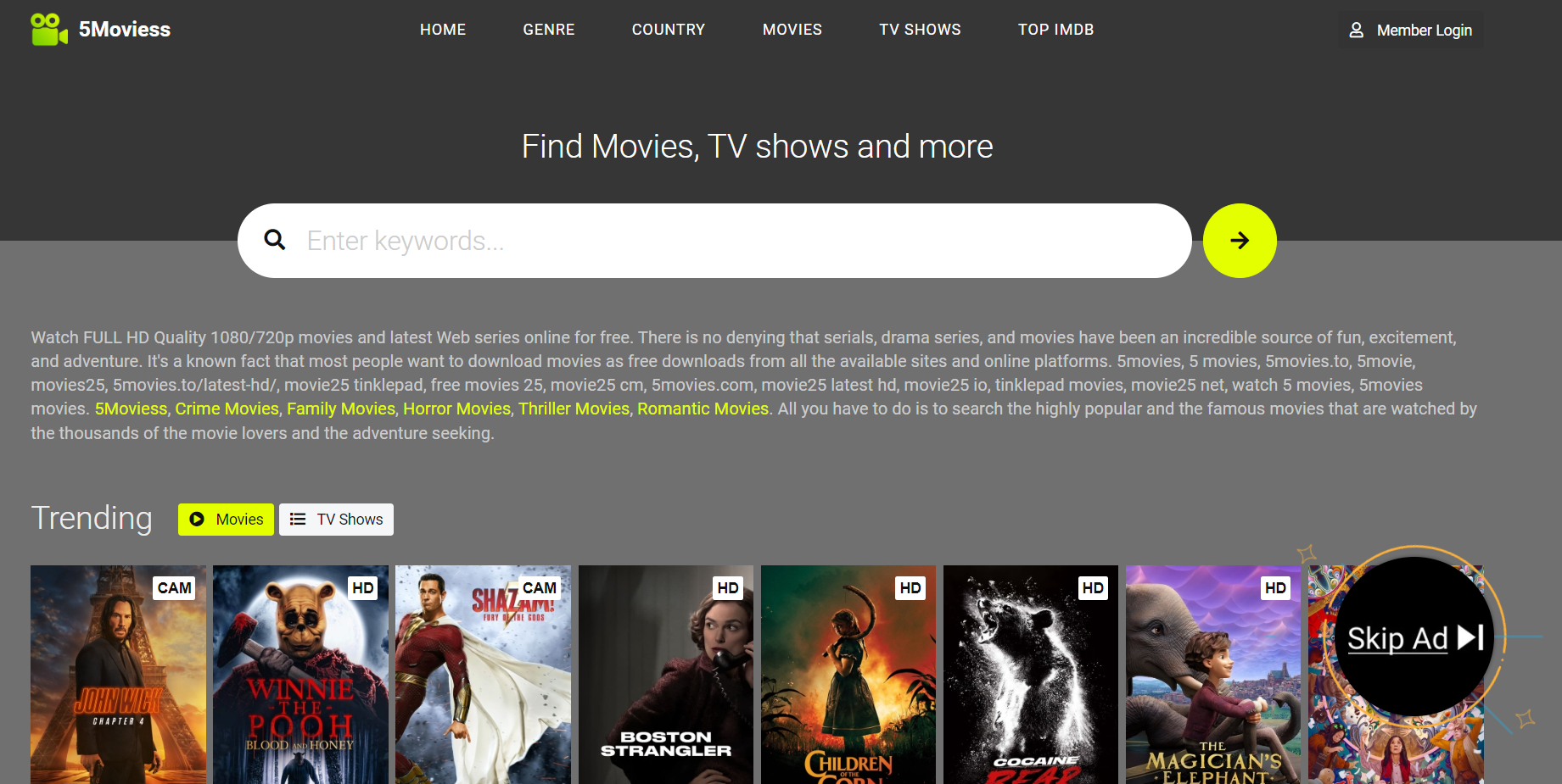 5Movies- Best Free Movie Streaming Sites