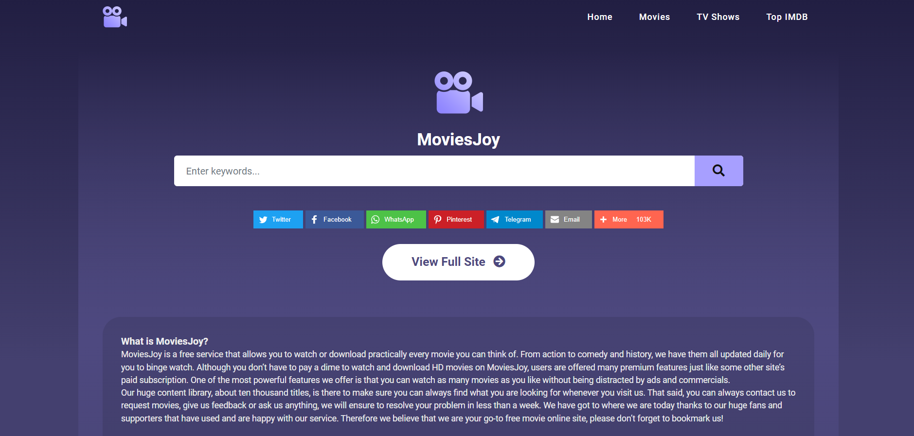 MoviesJoy Overview