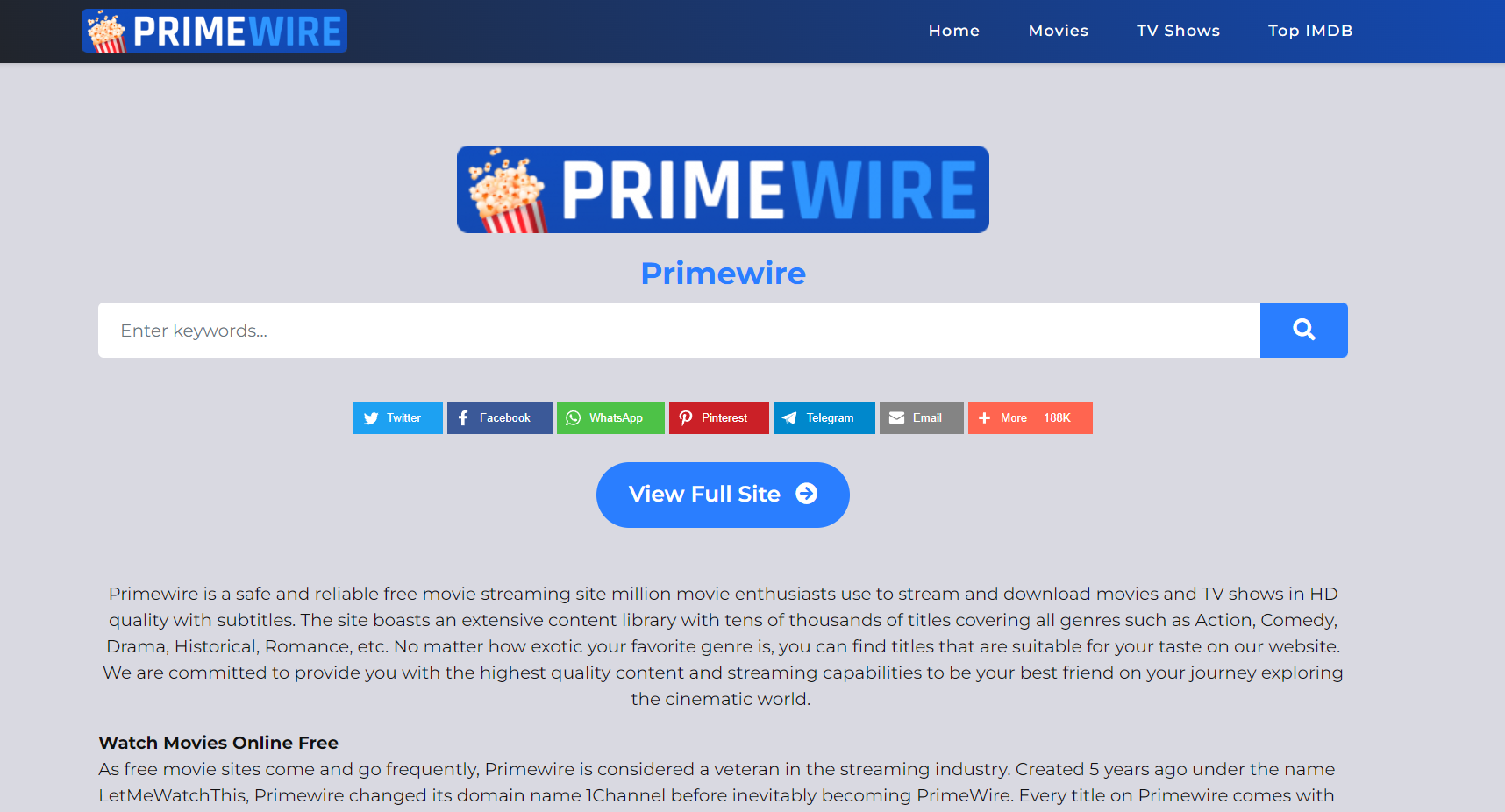 Overview Of PrimeWire