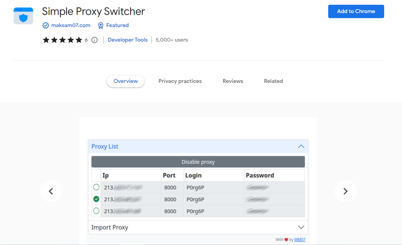 Simple Proxy Switcher Overview
