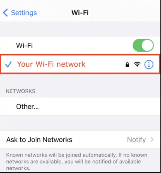 Find the Wi-Fi network you want to configure