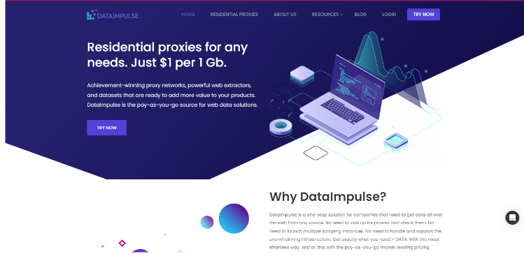Visit the homepage of Dataimpluse and click on the Try Now option