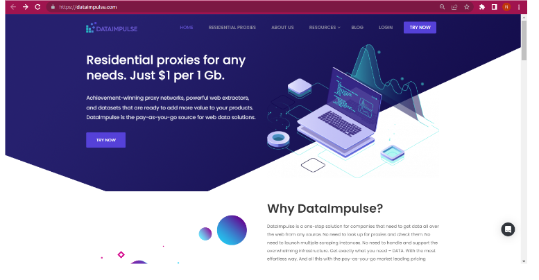 Visit the homepage of Dataimpluse and click on the Try Now option