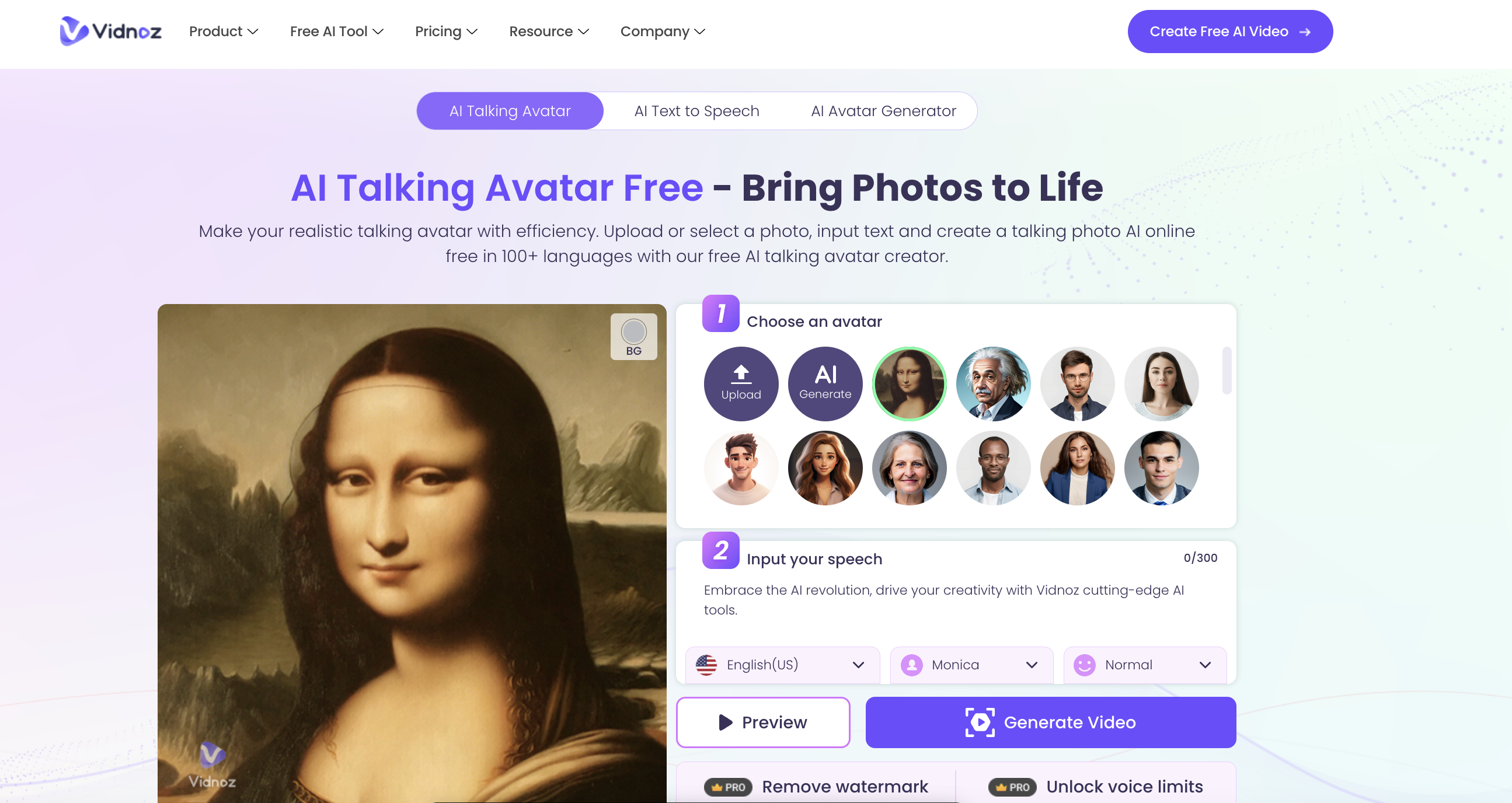 AI Talking Photo Features By Vidnoz AI