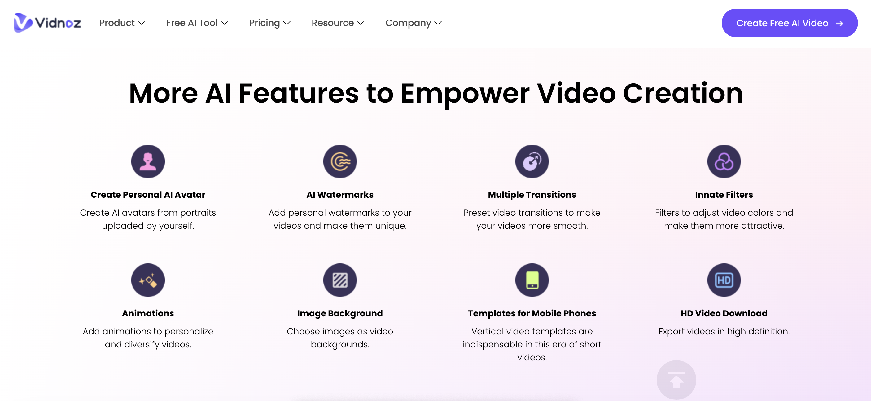 More AI Features Of Vidnoz AI