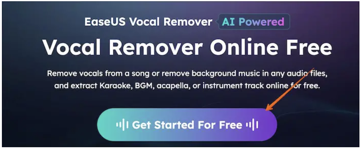 Open EaseUS Vocal Remover on your browser