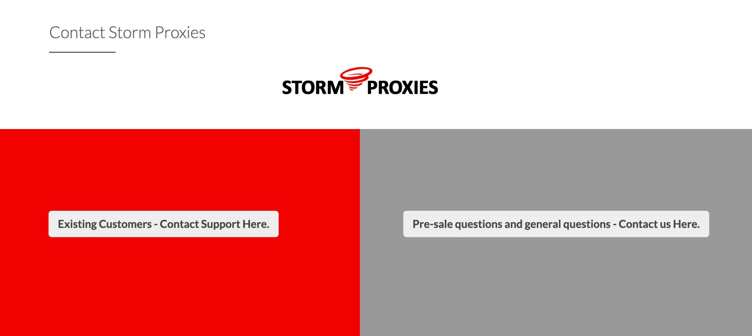Customer Support offered by Stormproxies