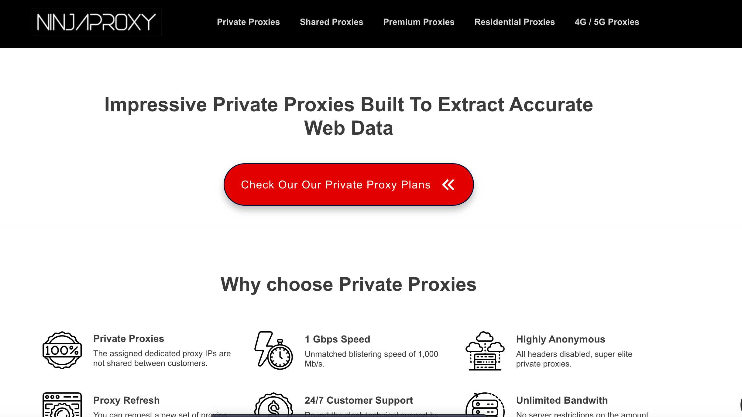 Private Proxies Services Offered By NinjaProxy
