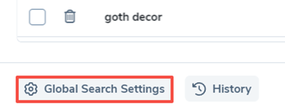 Global Search Settings button