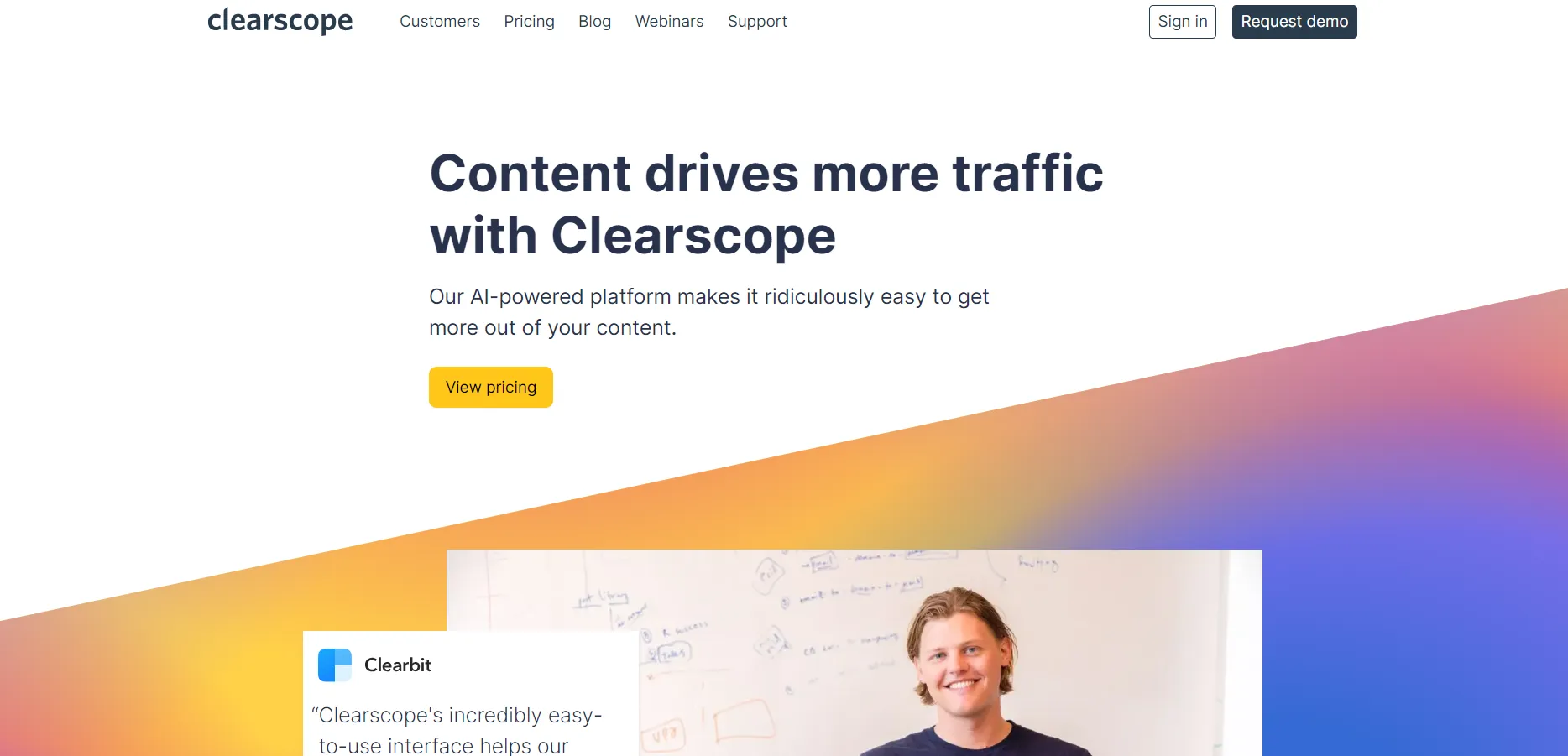 Clearscope Homepage