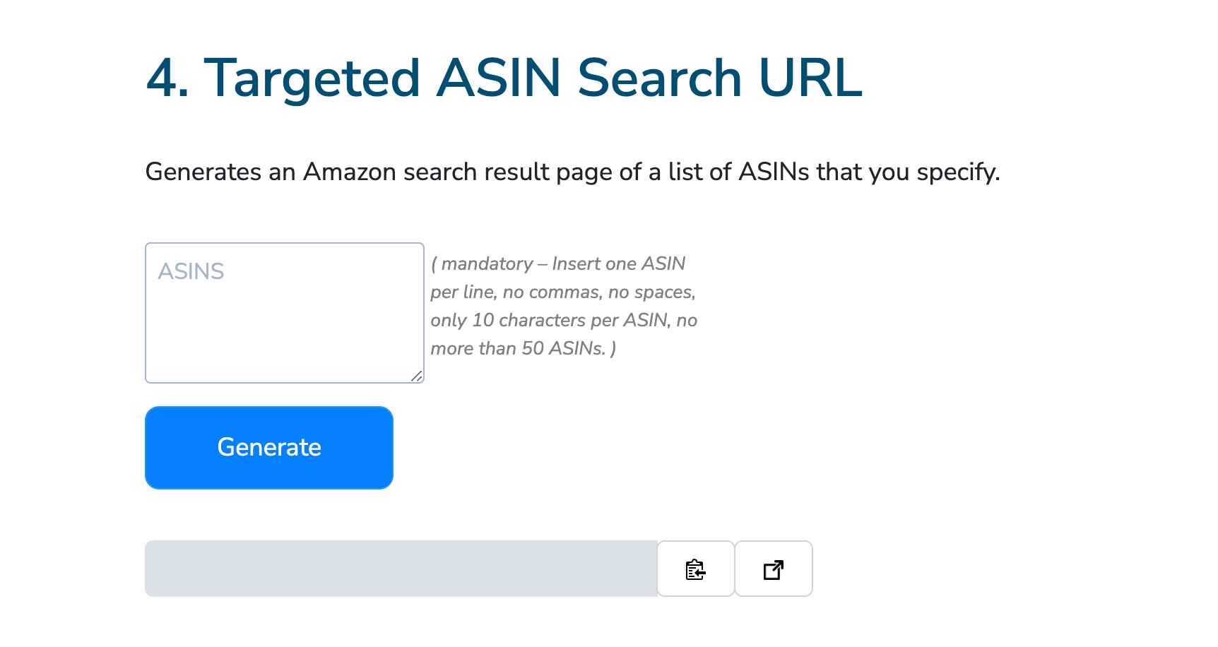 Targeted ASIN Search URL